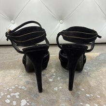 Load image into Gallery viewer, Suede Knot Peep Toe Platform Heels