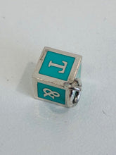 Load image into Gallery viewer, Silver Enamel Block Cube Charm