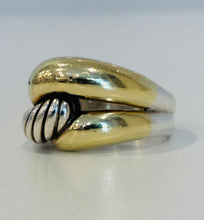 Load image into Gallery viewer, 14K Yellow Gold Silver Labyrinth Cable Knot Ring Band