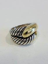 Load image into Gallery viewer, 14K Yellow Gold Silver Labyrinth Cable Knot Ring Band