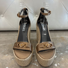 Load image into Gallery viewer, NWOT Medusa Silk Ankle-Strap Wedge Espadrilles
