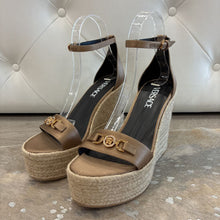 Load image into Gallery viewer, NWOT Medusa Silk Ankle-Strap Wedge Espadrilles