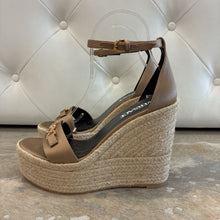 Load image into Gallery viewer, NWOT Medusa Silk Ankle-Strap Wedge Espadrilles