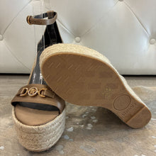 Load image into Gallery viewer, NWOT Medusa Silk Ankle-Strap Wedge Espadrilles