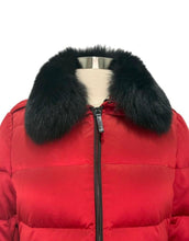 Load image into Gallery viewer, Puffer Jacket Blue Fox Detachable Collar