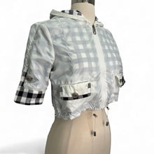 Load image into Gallery viewer, Nylon Cropped Short Sleeved Hooded Jacket