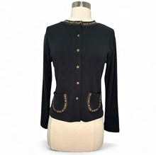 Load image into Gallery viewer, Wool Knit Logo Trim Cardigan