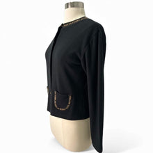 Load image into Gallery viewer, Wool Knit Logo Trim Cardigan