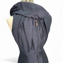 Load image into Gallery viewer, Wool Blend Ruched Collar Midi Dress