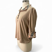 Load image into Gallery viewer, Stretch Cotton Check Trim Top