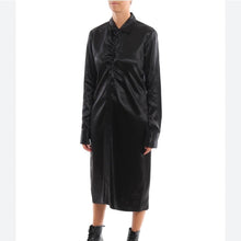 Load image into Gallery viewer, NWT Fall Satin/Silk Longline Shirt Dress