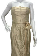 Load image into Gallery viewer, Strapless Jacquard Silk Blend Evening Gown