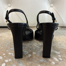 Load image into Gallery viewer, Leather Square Toe Slingback Pump