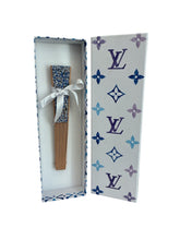 Load image into Gallery viewer, Sycamore Wood Cotton Monogram Tile Fan