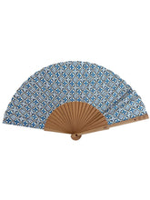 Load image into Gallery viewer, Sycamore Wood Cotton Monogram Tile Fan