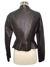 Load image into Gallery viewer, Lambskin Peplum Leather Jacket