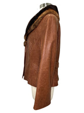 Load image into Gallery viewer, Leather Jacket w/ Fur Collar