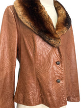 Load image into Gallery viewer, Leather Jacket w/ Fur Collar