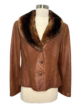 Load image into Gallery viewer, Leather Jacket w/ Fur Collar