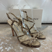 Load image into Gallery viewer, Snakeskin Strappy Sandal Heels