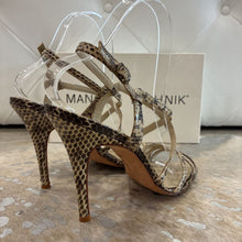 Load image into Gallery viewer, Snakeskin Strappy Sandal Heels