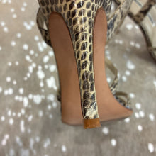 Load image into Gallery viewer, Snakeskin Strappy Sandal Heels