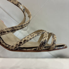 Load image into Gallery viewer, Snakeskin Strappy Sandal Heels