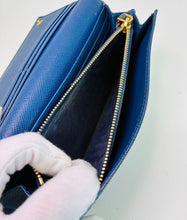 Load image into Gallery viewer, Saffiano Leather Metal Bar Continental Flap Wallet
