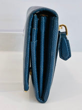 Load image into Gallery viewer, Saffiano Leather Metal Bar Continental Flap Wallet