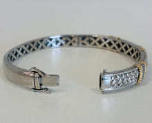 Load image into Gallery viewer, NWT 925 & 14K Accent Diamond Triple Band Bangle
