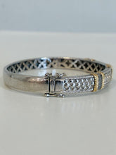 Load image into Gallery viewer, NWT 925 & 14K Accent Diamond Triple Band Bangle