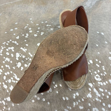 Load image into Gallery viewer, Leather Crosta Fossil Espadrille Wedges