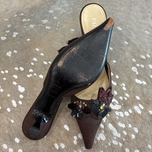 Load image into Gallery viewer, Vintage Jewel Sequin Pointed Toe Mule Kitten Heels