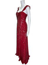 Load image into Gallery viewer, NWT Sequined Silk-Chiffon Gown