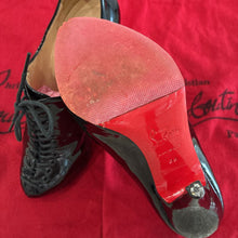 Load image into Gallery viewer, Patent Leather Christ 100 Lace Up Booties