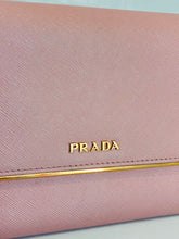 Load image into Gallery viewer, Saffiano Leather Lux Metal Bar Continental Wallet