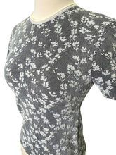Load image into Gallery viewer, Floral Motif Jacquard Short Sleeved T-Shirt