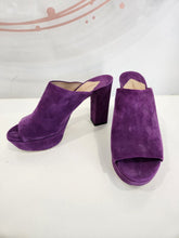 Load image into Gallery viewer, Suede Peep Toe Mule
