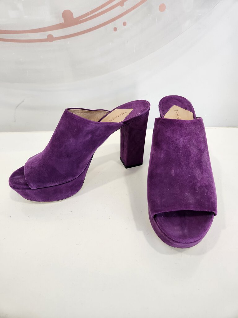 Suede Peep Toe Mule