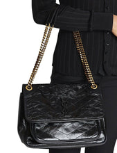 Load image into Gallery viewer, Niki Medium Flap YSL Shoulder Bag in Crinkled Leather
