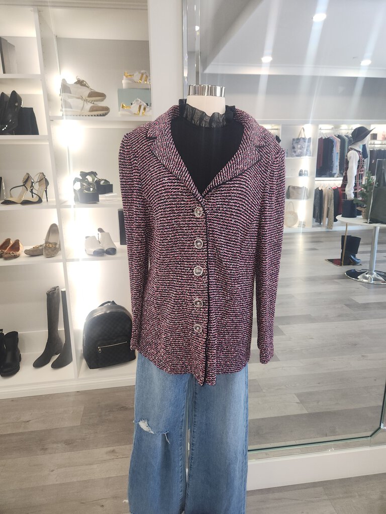 Long Knit Tweed Blazer