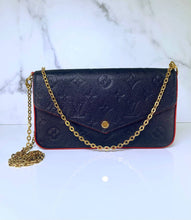 Load image into Gallery viewer, Empreinte Pochette Felicie Chain Wallet Marine Rouge
