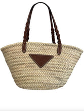 Load image into Gallery viewer, Palmitto Vitello Woven Braided Large Basket Tote Bag Naturale
