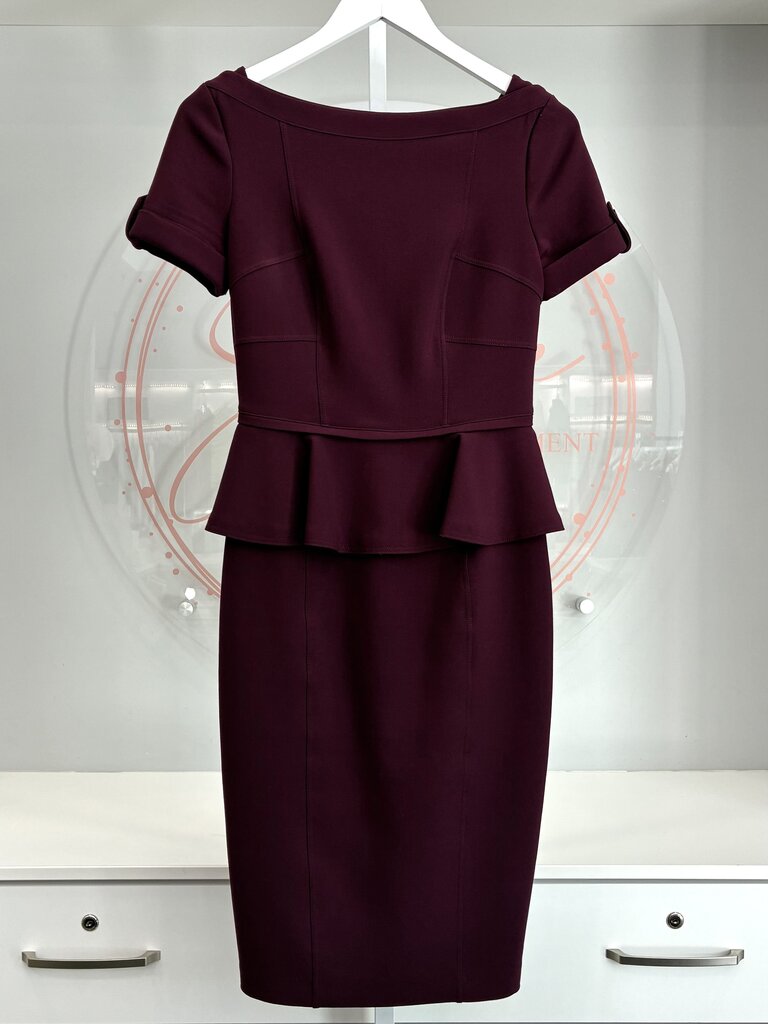 Bateau Neckline Peplum Dress