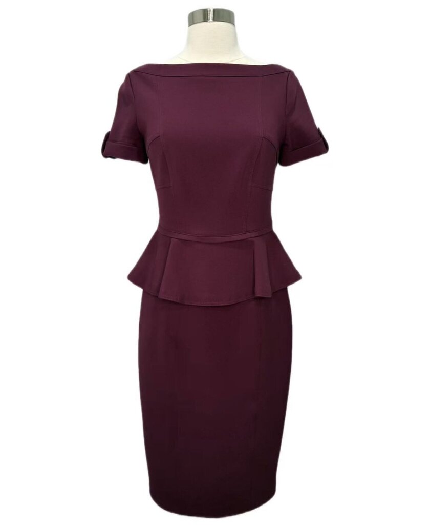 Bateau Neckline Peplum Dress