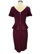 Load image into Gallery viewer, Bateau Neckline Peplum Dress
