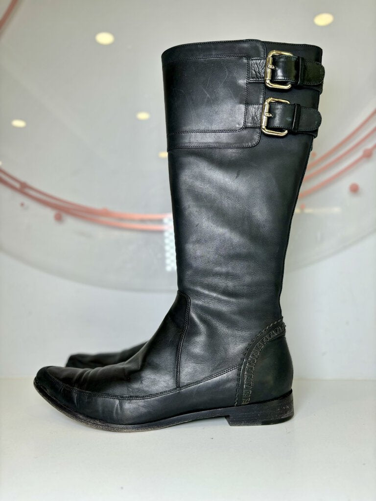 Vintage Leather Two Strap Knee Boots