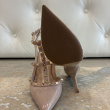 Load image into Gallery viewer, Patent Nappa Rockstud Ankle Strap 100mm Pumps Retail 1190

