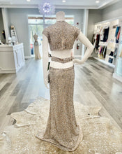 Load image into Gallery viewer, NWT Sequined Cap Sleeveless Plunge Neck Cutout
