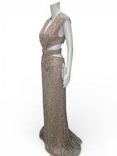 Load image into Gallery viewer, NWT Sequined Cap Sleeveless Plunge Neck Cutout
